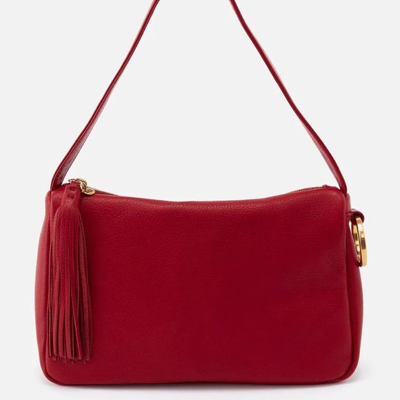 NWT New Hobo Hark Convertible Shoulder Bag Scarlet Leather Retired Rare
